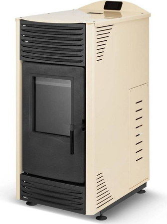 Piec kominek kocioł na pellet 4,3-14,3kW z płaszczem wodnym 2,4-12,2kW (kolor: beż) - spełnia anty-smogowy EkoProjekt 99681705